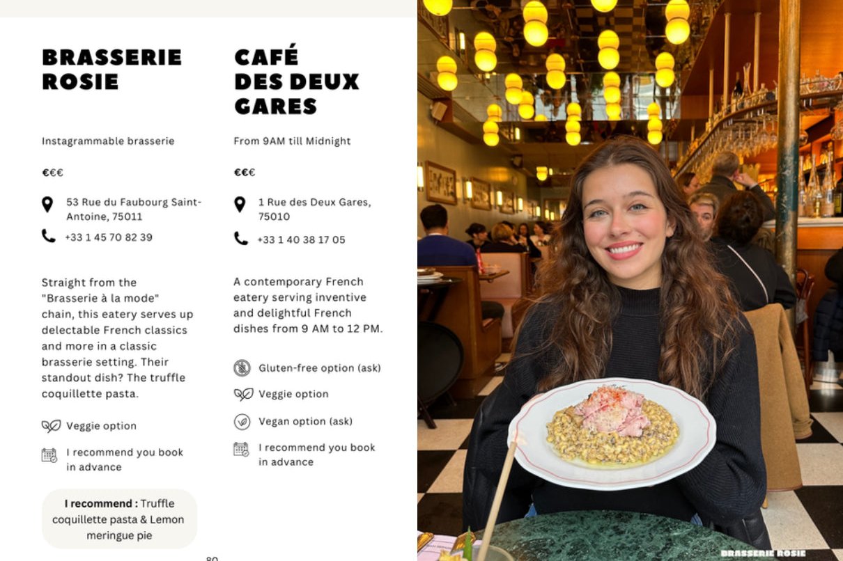 French restaurants in Paris, brasserie rosie, café des deux gares