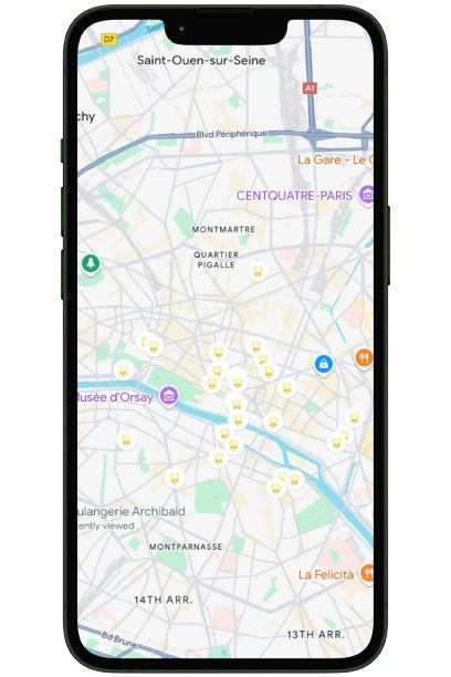 Michelin star restaurants paris map
