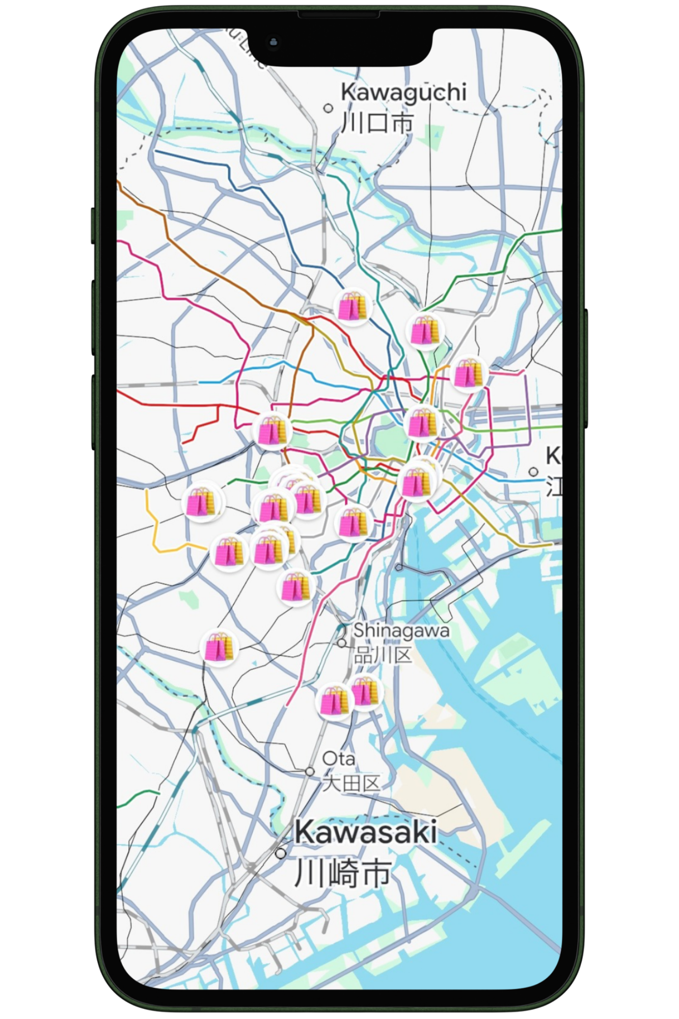 Japan trip map shopping
